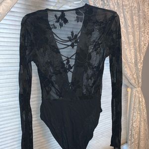 Sheer black body suit